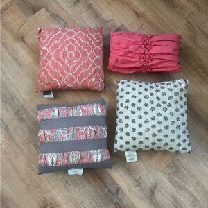 Decorative Pillow Set - Pink, Gray, and Cream